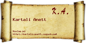 Kartali Anett névjegykártya
