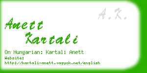 anett kartali business card